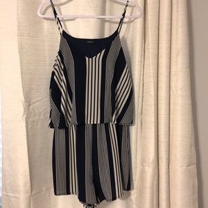 Navy/white stripe romper